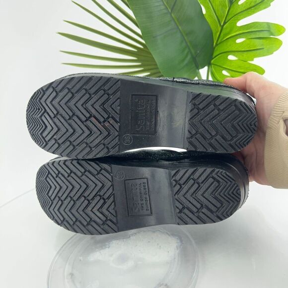 Sanita Pro Womens Clog Size 36 5 Textured Black Leather Work Nursing Shoe - Picture 12 of 14